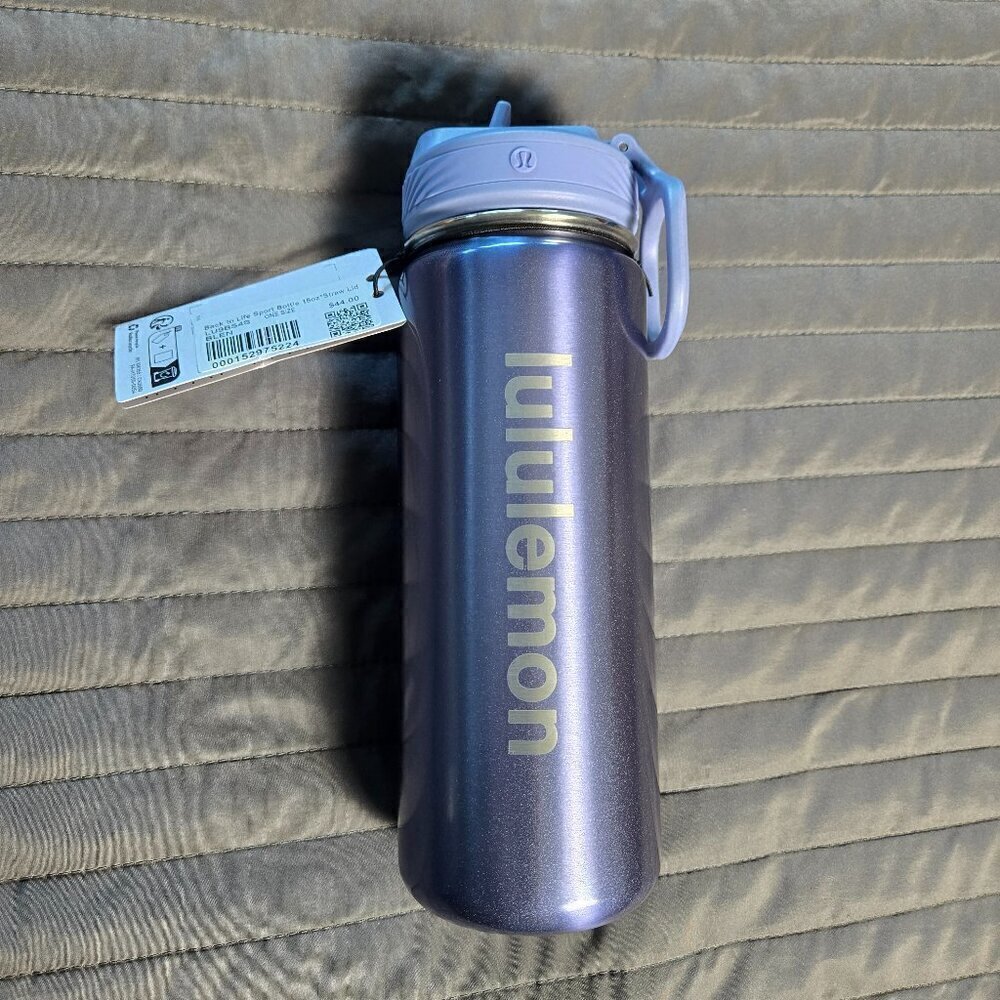 NWT Lululemon Back to Life Sport Bottle 18oz *Straw Lid - Blue Linen